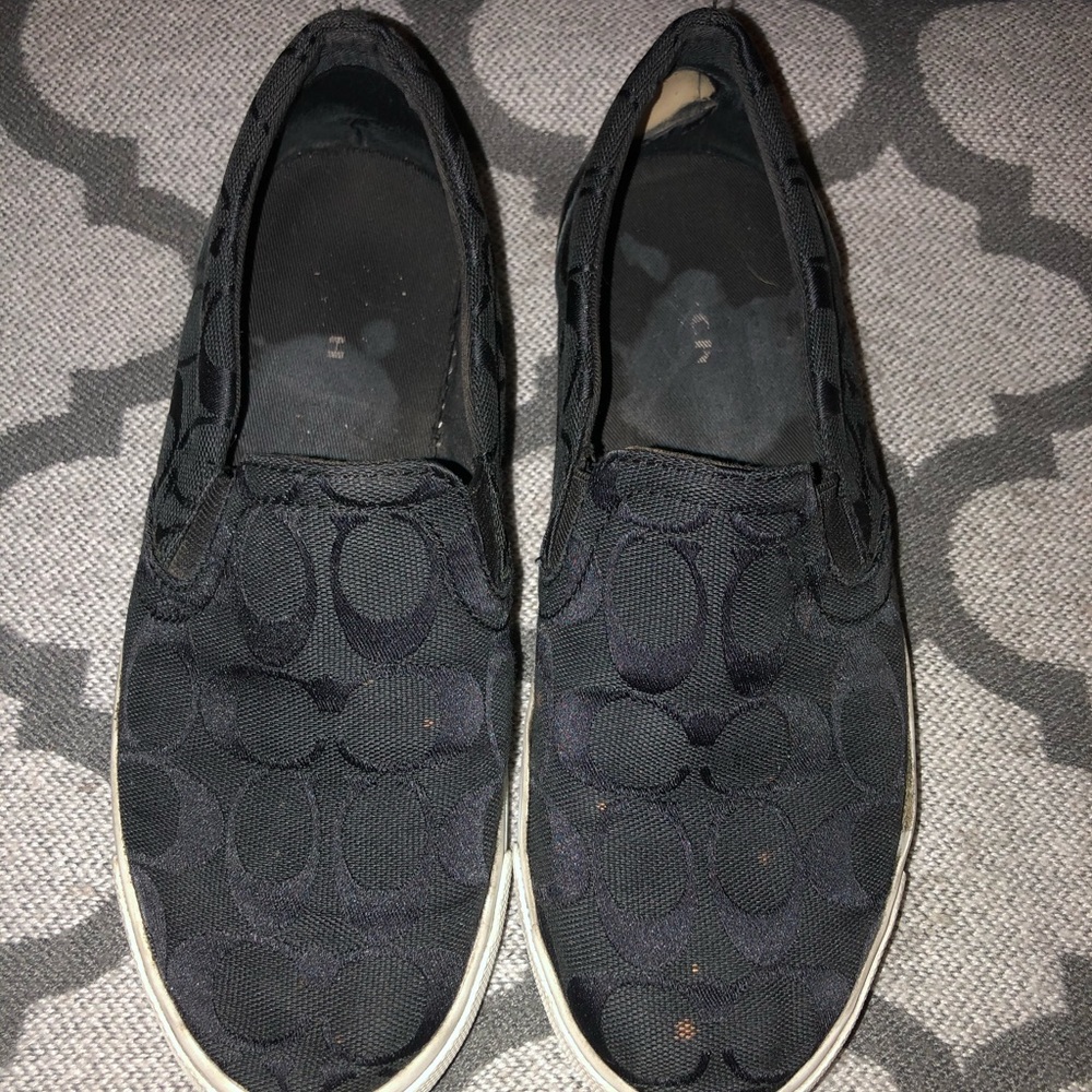 Coach Alerga black slip ons